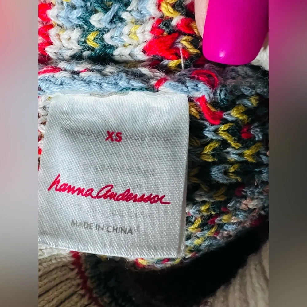 Hanna Andersson Multicolor Knit gnome Beanie kids XS